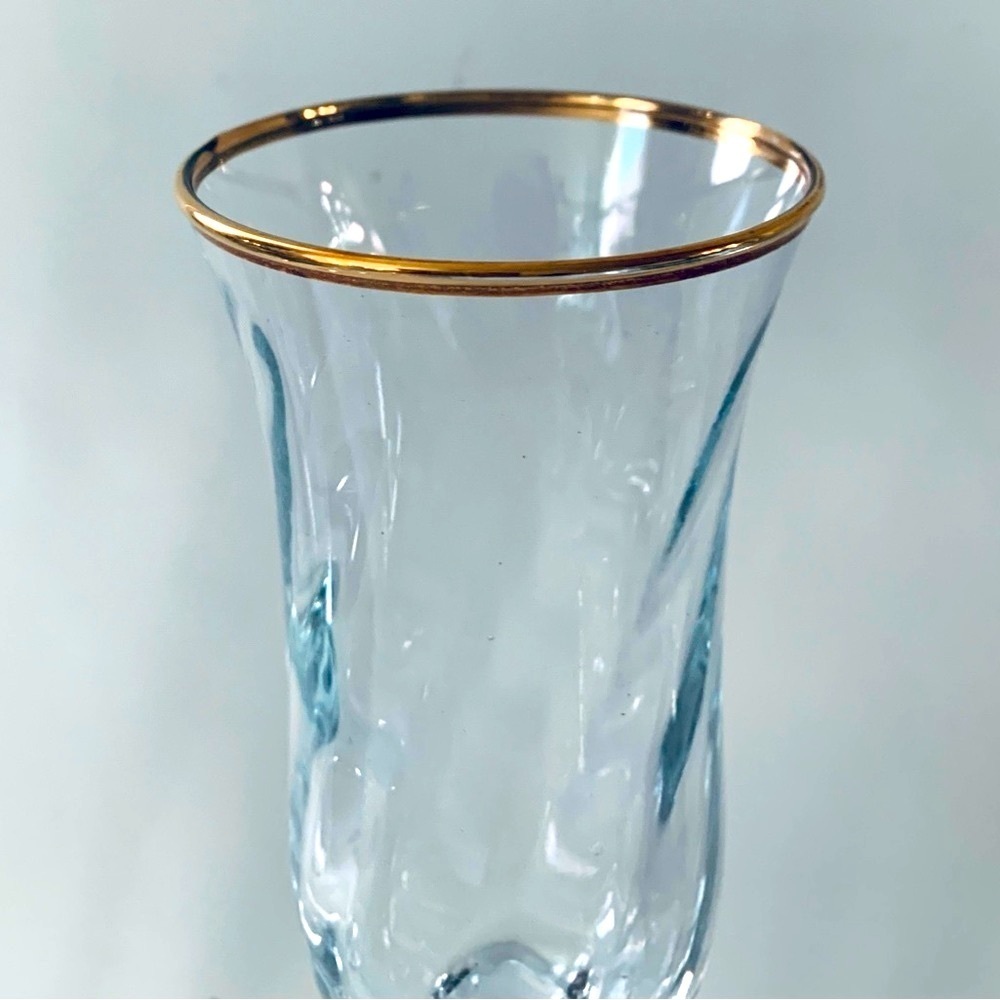 Hand Decorated 24 karat Gold 6 champagne flutes from Turkey - Picture 4 of 10